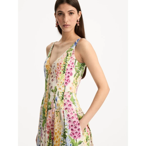 Oscar de la Renta Foxglove Cotton Poplin Dress - Oscar de la Renta Dresses - American Couture - Shop at Coveti