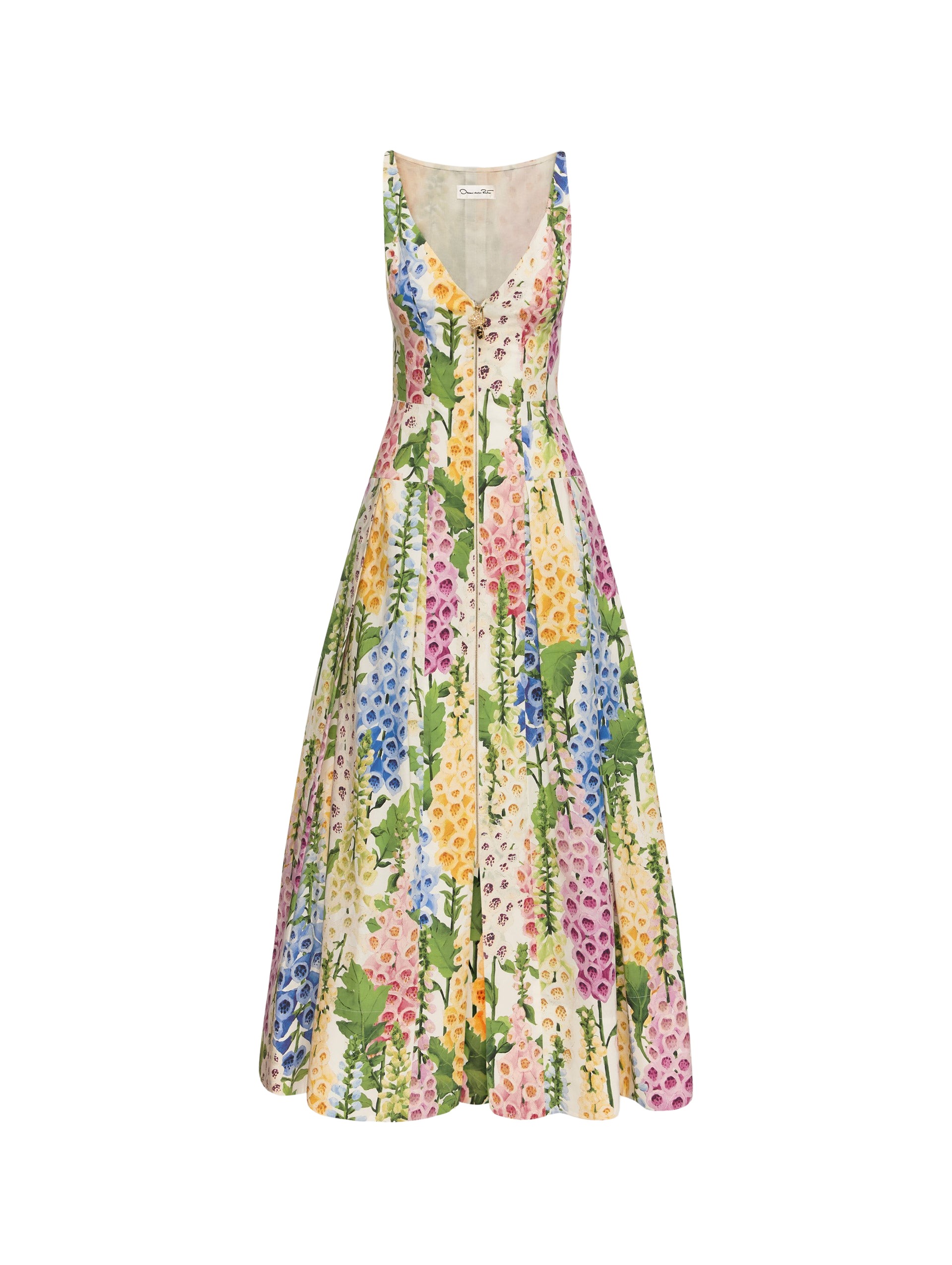 Oscar de la Renta Foxglove Cotton Poplin Dress