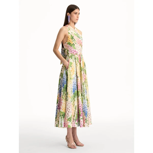 Oscar de la Renta Foxglove Cotton Poplin Halter Dress - Oscar de la Renta Dresses - American Couture - Shop at Coveti
