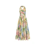Oscar de la Renta Foxglove Cotton Poplin Halter Dress - Oscar de la Renta Dresses - American Couture - Shop at Coveti