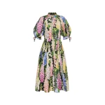 Oscar de la Renta Foxglove Cotton Poplin Puff Sleeve Dress - Oscar de la Renta Dresses - American Couture - Shop at Coveti