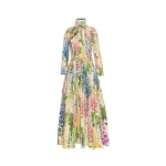 Oscar de la Renta Foxglove Cotton Poplin Tie-Neck Dress - Oscar de la Renta Dresses - American Couture - Shop at Coveti