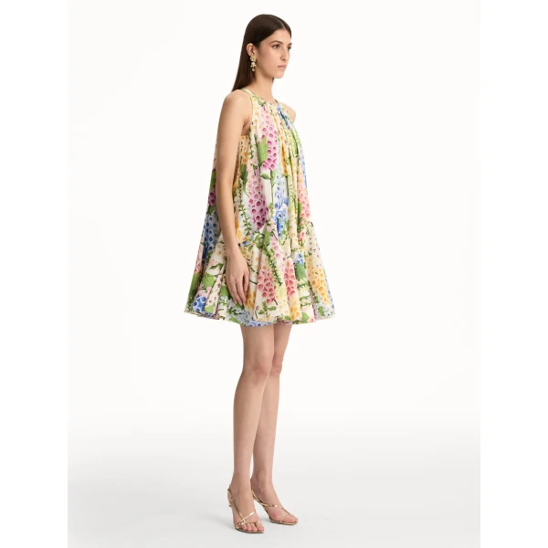 Oscar de la Renta Foxglove Cotton Poplin Trapeze Dress - Oscar de la Renta Dresses - American Couture - Shop at Coveti