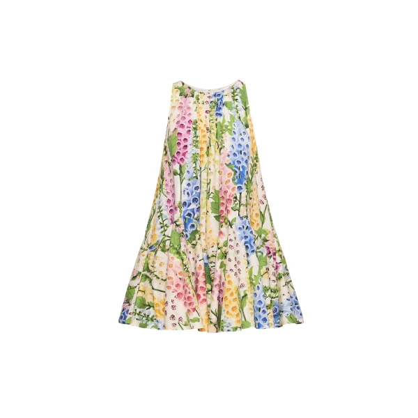 Oscar de la Renta Foxglove Cotton Poplin Trapeze Dress - Oscar de la Renta Dresses - American Couture - Shop at Coveti