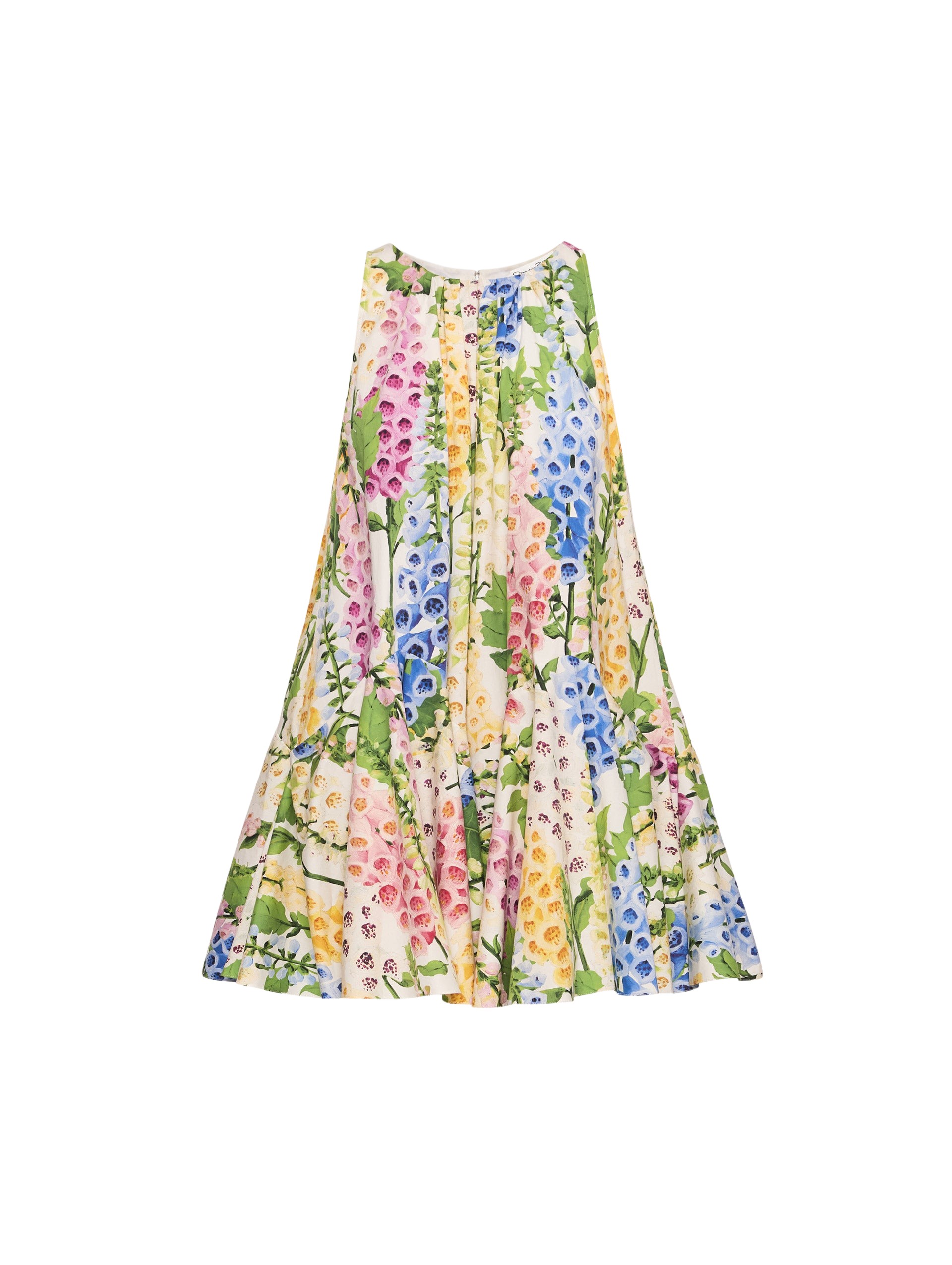 Oscar de la Renta Foxglove Cotton Poplin Trapeze Dress