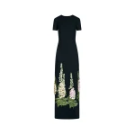 Oscar de la Renta Foxglove Embroidered Caftan - Oscar de la Renta Dresses - American Couture - Shop at Coveti