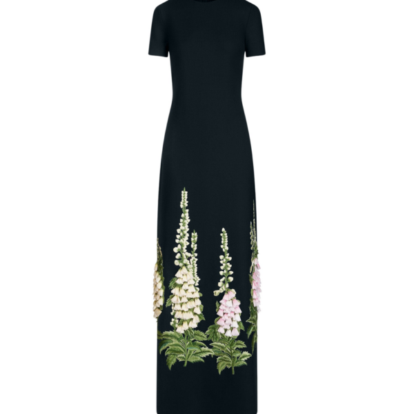 Oscar de la Renta Foxglove Embroidered Caftan - Oscar de la Renta Dresses - American Couture - Shop at Coveti