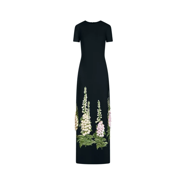 Oscar de la Renta Foxglove Embroidered Caftan - Oscar de la Renta Dresses - American Couture - Shop at Coveti