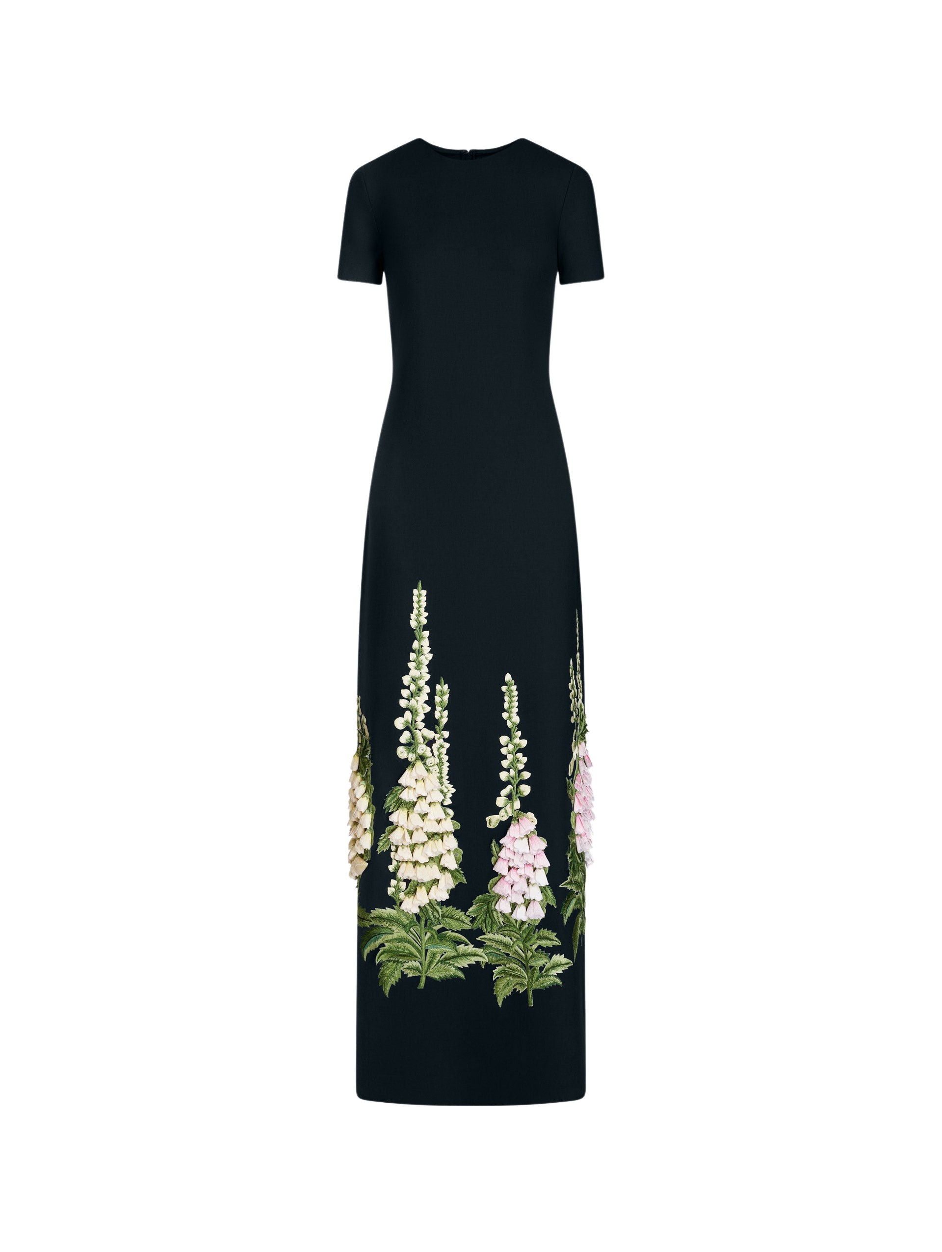 Oscar de la Renta Foxglove Embroidered Caftan Dress