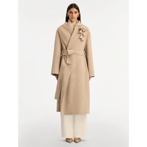 Oscar de la Renta Foxglove Embroidered Wool Coat - Oscar de la Renta Coats - American Couture - Shop at Coveti