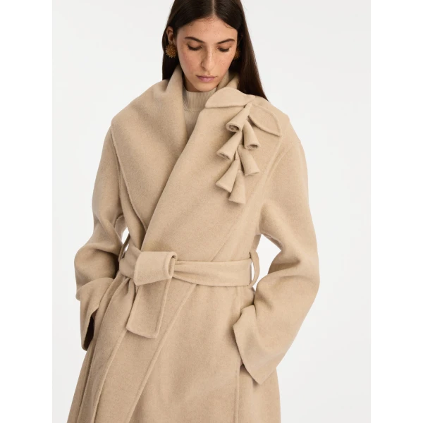 Oscar de la Renta Foxglove Embroidered Wool Coat - Oscar de la Renta Coats - American Couture - Shop at Coveti