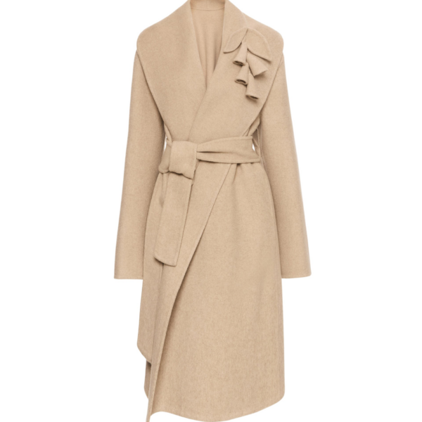 Oscar de la Renta Foxglove Embroidered Wool Coat - Oscar de la Renta Coats - American Couture - Shop at Coveti