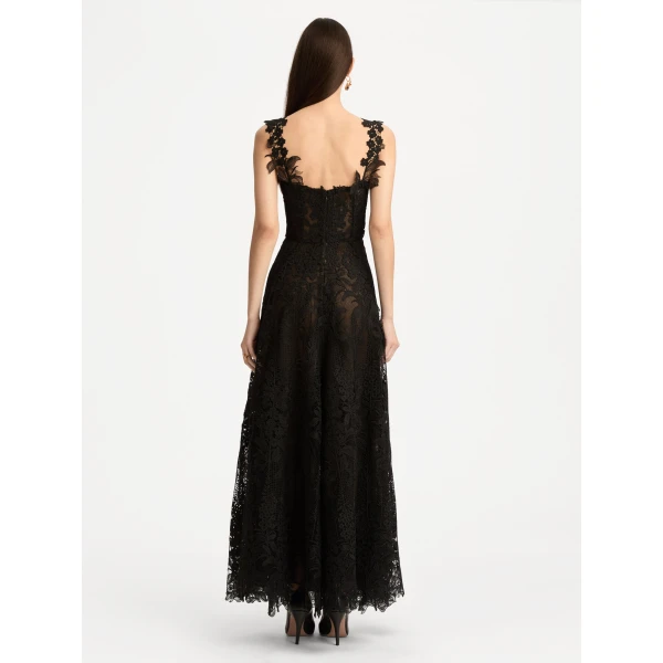 Oscar de la Renta Foxglove Guipure Cocktail Dress - Oscar de la Renta Dresses - American Couture - Shop at Coveti