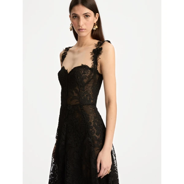 Oscar de la Renta Foxglove Guipure Cocktail Dress - Oscar de la Renta Dresses - American Couture - Shop at Coveti