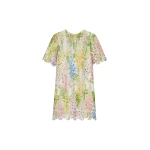 Oscar de la Renta Foxglove Guipure Shift Dress - Oscar de la Renta Dresses - American Couture - Shop at Coveti