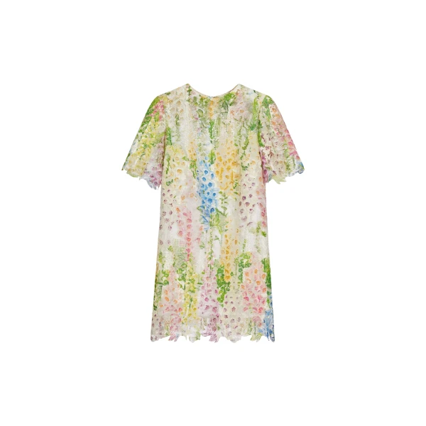 Oscar de la Renta Foxglove Guipure Shift Dress - Oscar de la Renta Dresses - American Couture - Shop at Coveti