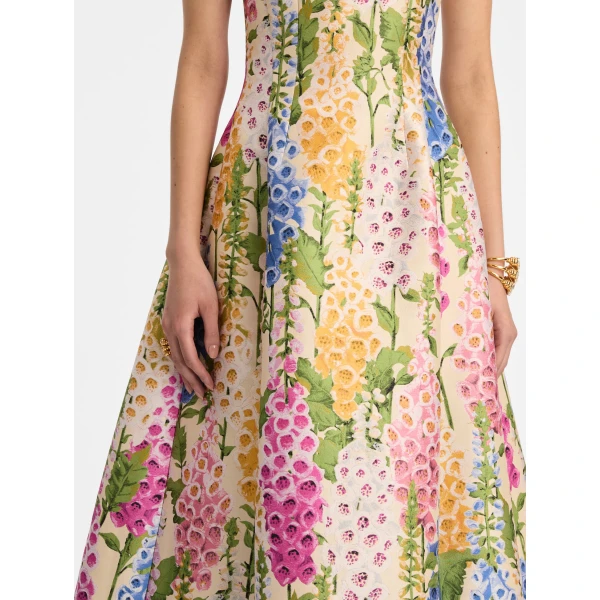 Oscar de la Renta Foxglove Jacquard Cocktail Dress - Oscar de la Renta Dresses - American Couture - Shop at Coveti