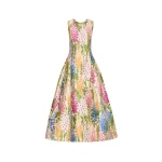 Oscar de la Renta Foxglove Jacquard Cocktail Dress - Oscar de la Renta Dresses - American Couture - Shop at Coveti