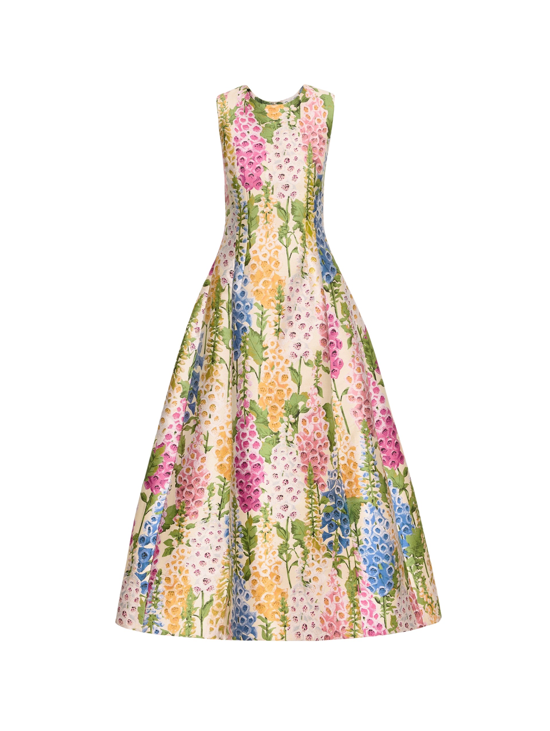 Oscar de la Renta Foxglove Jacquard Cocktail Dress