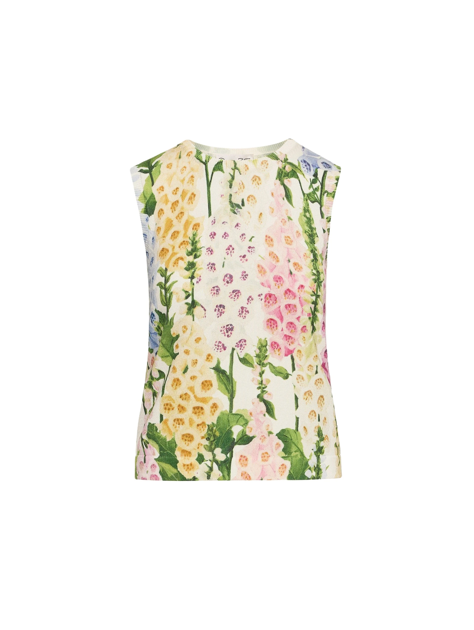 Foxglove-Printed-Tank-Oscar-de-la-Renta-Tops21422_nobg Oscar de la Renta Foxglove Printed Tank - Oscar de la Renta Tops - American Couture - Shop at Coveti