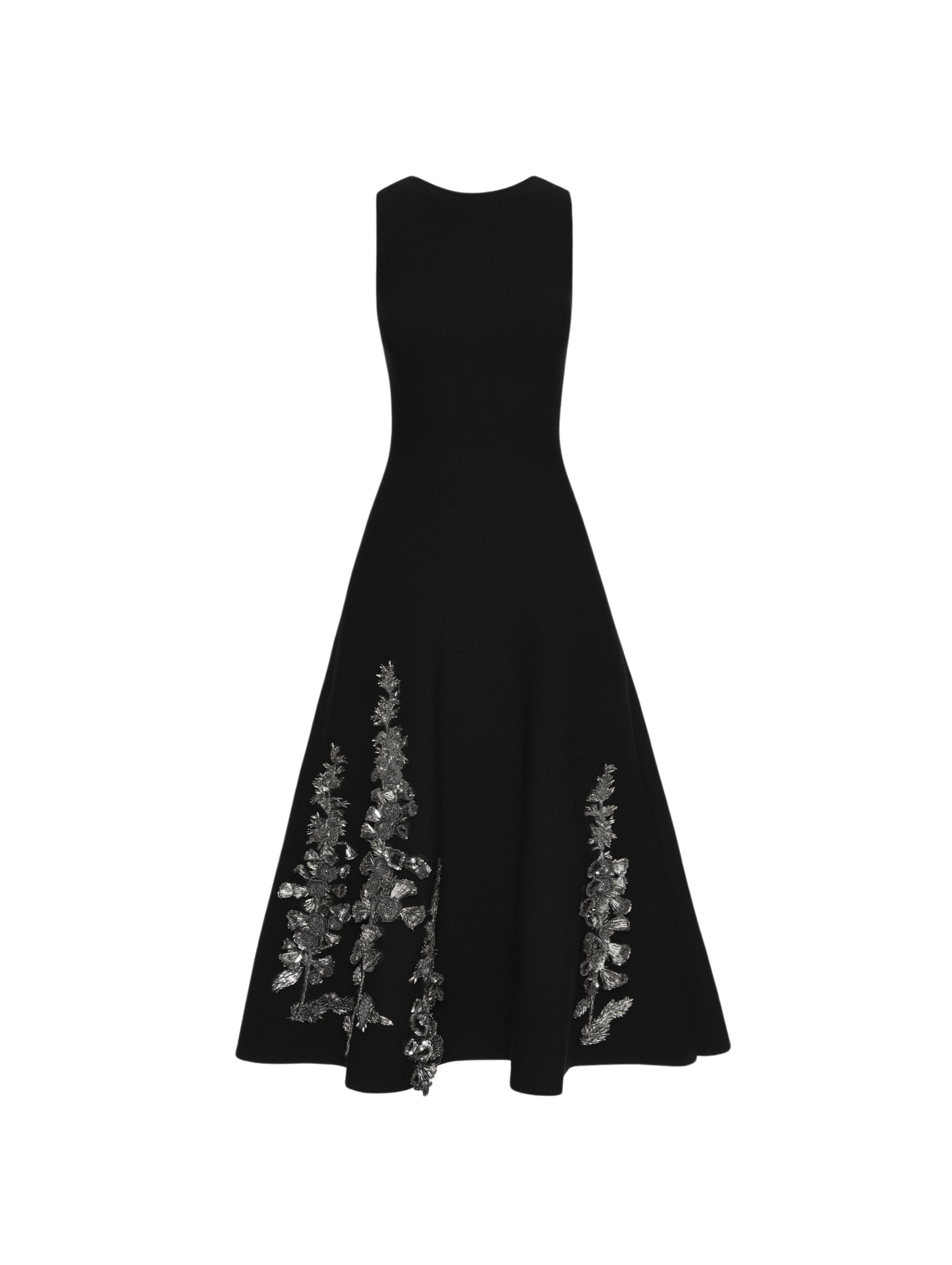Oscar de la Renta Foxglove Sequin Embroidered Knit Dress