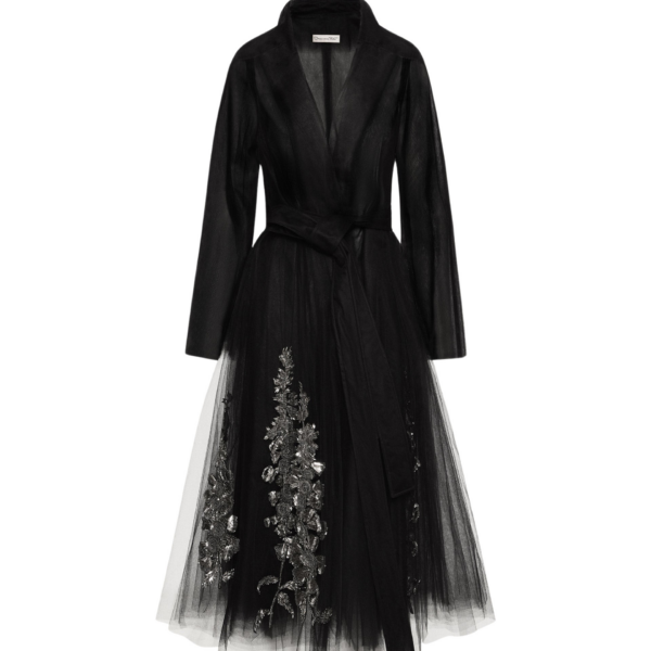 Oscar de la Renta Foxglove Sequin Embroidered Opera Coat - Oscar de la Renta Coats - American Couture - Shop at Coveti