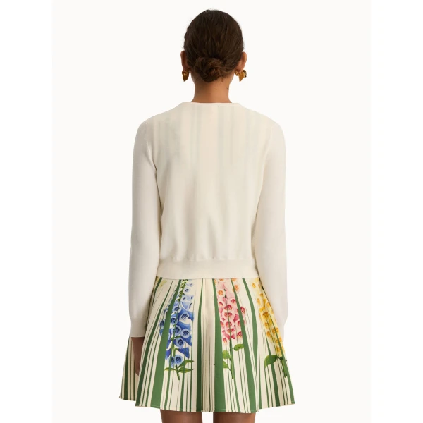 Oscar de la Renta Foxglove Threadwork Cardigan - Oscar de la Renta Knitwear - American Couture - Shop at Coveti