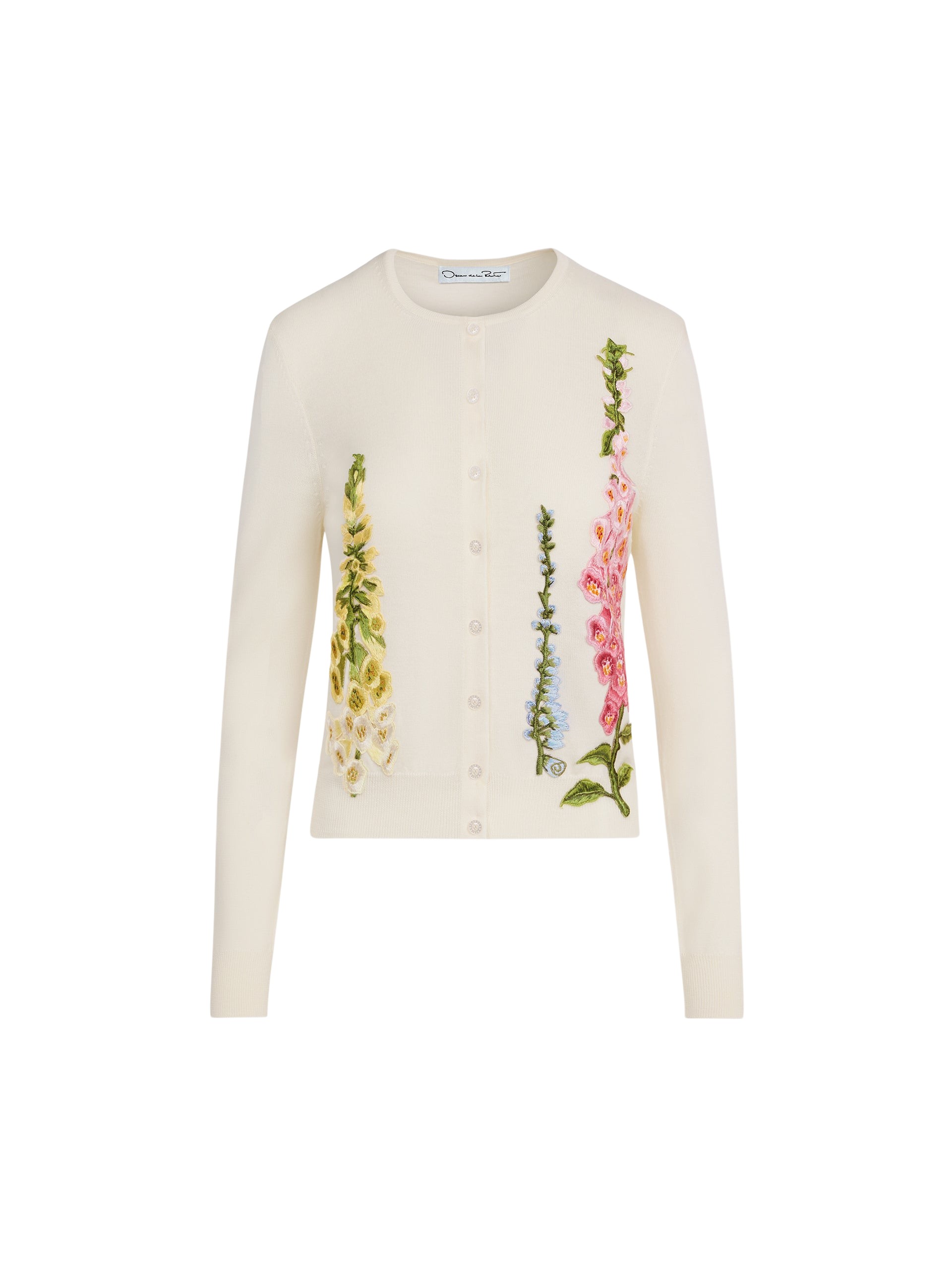 Oscar de la Renta Foxglove Threadwork Cardigan - Oscar de la Renta Knitwear - American Couture - Shop at Coveti
