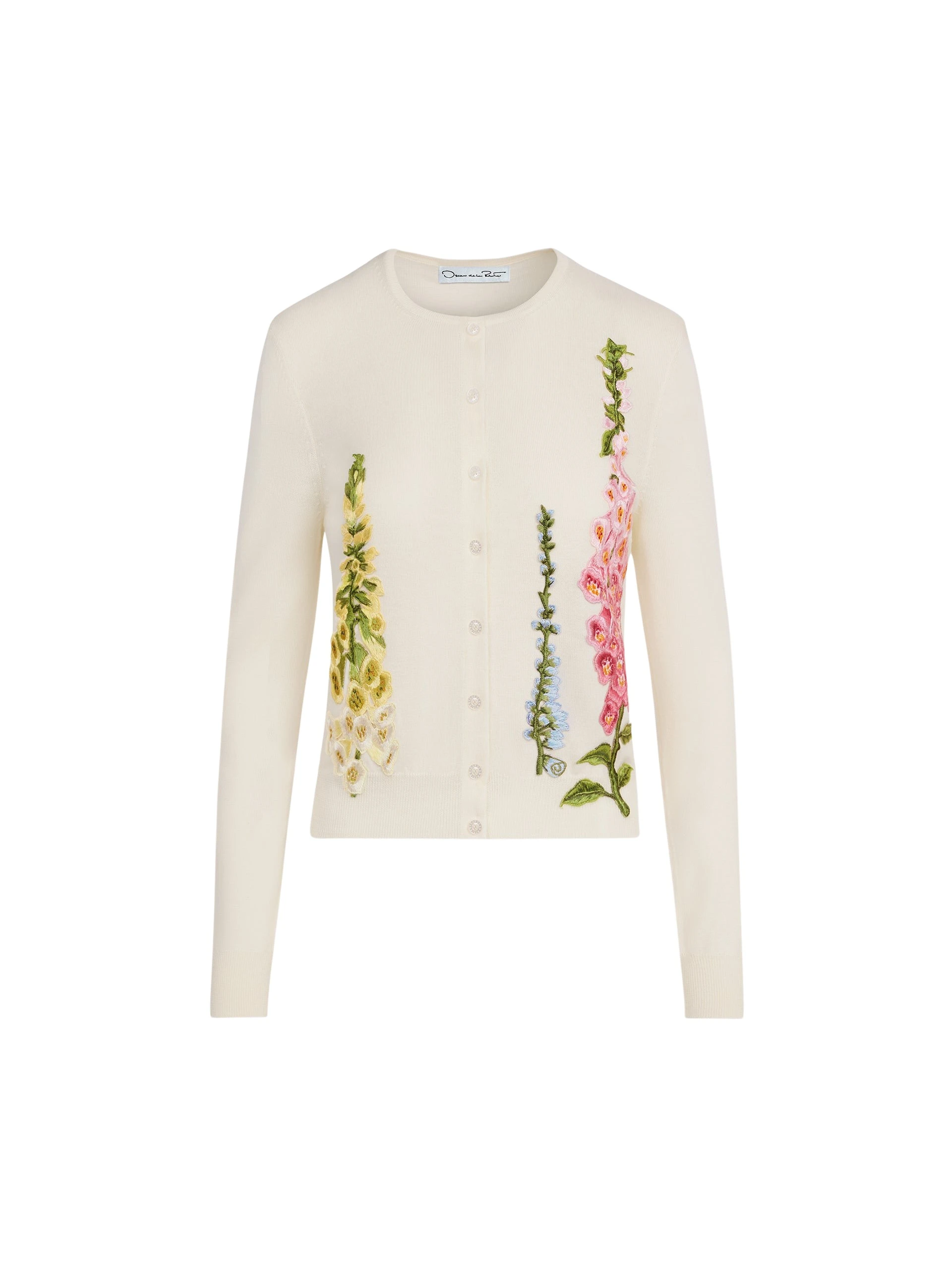 Foxglove-Threadwork-Cardigan-Oscar-de-la-Renta-Knitwear63832_nobg Oscar de la Renta Foxglove Threadwork Cardigan - Oscar de la Renta Knitwear - American Couture - Shop at Coveti