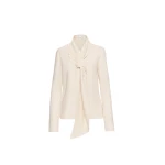Oscar de la Renta Foxglove Tie-Neck Georgette Blouse - Oscar de la Renta Tops - American Couture - Shop at Coveti
