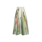 Oscar de la Renta Foxglove Trompe L’oeil Cotton Poplin Skirt - Oscar de la Renta Skirts - American Couture - Shop at Coveti