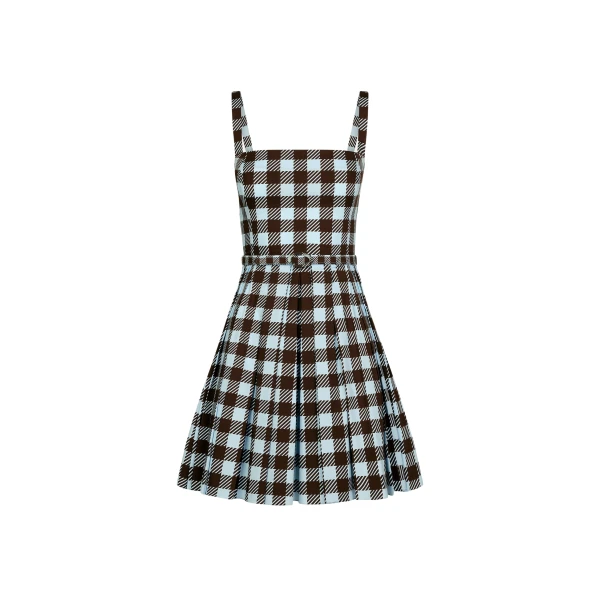Oscar de la Renta Gingham Cotton Poplin Sleeveless Dress - Oscar de la Renta Dresses - American Couture - Shop at Coveti