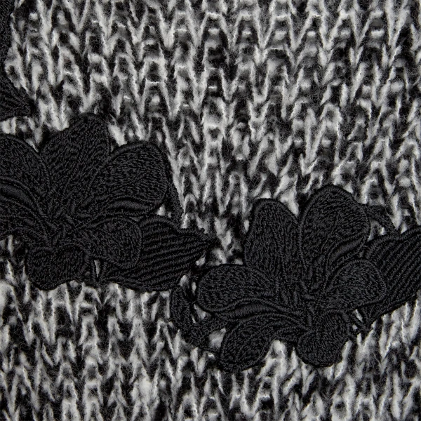 Giambattista Valli Gray Wool Sweater With Black Macramé - Giambattista Valli Knitwear - Romantic Couture - Shop at Coveti