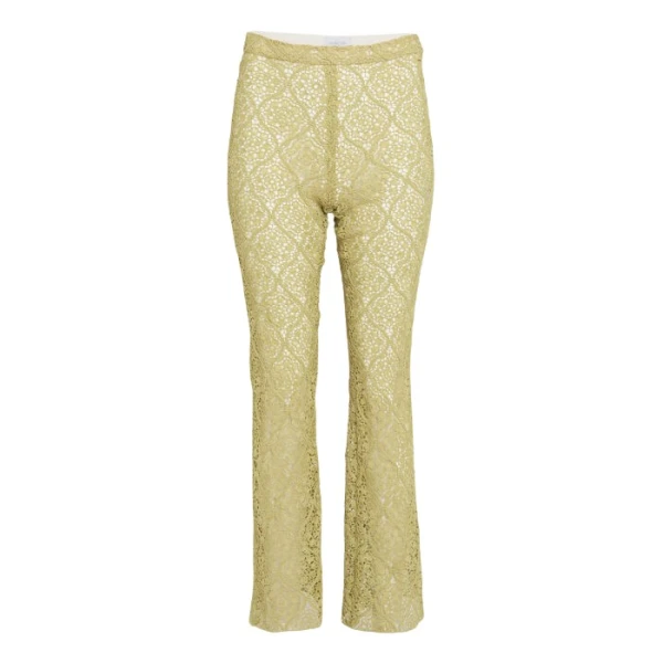 Giambattista Valli Green Filigree Macramé Flared Pants - Giambattista Valli Pants - Romantic Couture - Shop at Coveti