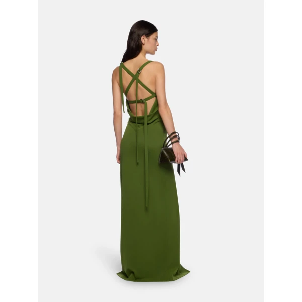 The Attico Green Long Dress, view 3