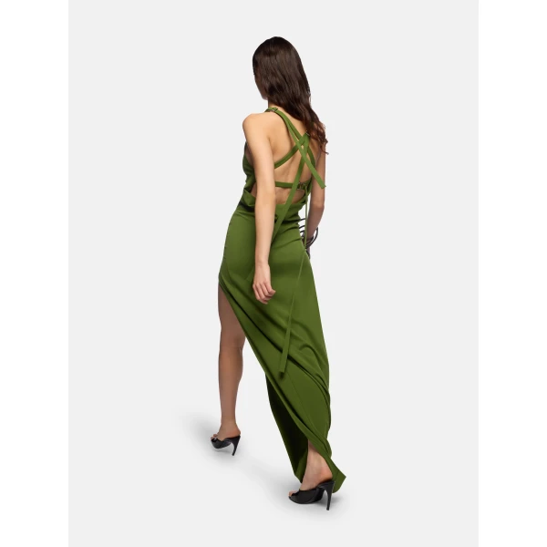 The Attico Green Long Dress, view 4