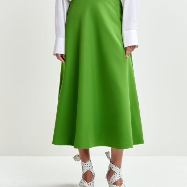 Essentiel Antwerp Green a-line skirt - Essentiel Antwerp Skirts - Colorful Belgian Design - Shop at Coveti