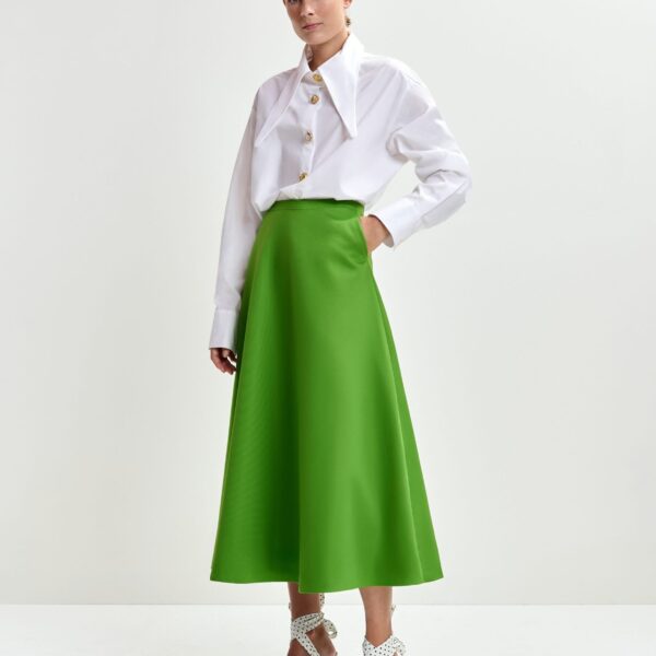 Essentiel Antwerp Green a-line skirt - Essentiel Antwerp Skirts - Colorful Belgian Design - Shop at Coveti