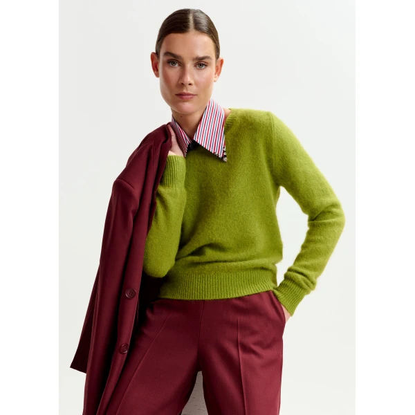 Essentiel Antwerp Green angora blend knit, view 4