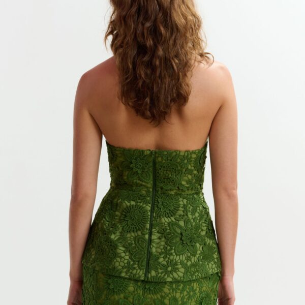 Essentiel Antwerp Green floral lace halter peplum top - Essentiel Antwerp Tops - Colorful Belgian Design - Shop at Coveti