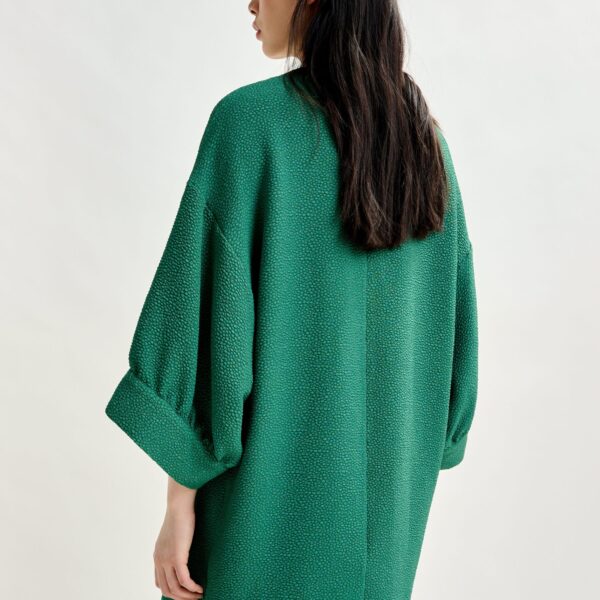 Essentiel Antwerp Green mini dress with wide sleeves - Essentiel Antwerp Dresses - Colorful Belgian Design - Shop at Coveti