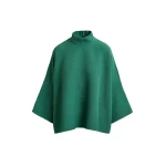 Essentiel Antwerp Green oversized top with stand-up collar - Essentiel Antwerp Tops - Colorful Belgian Design - Shop at Coveti