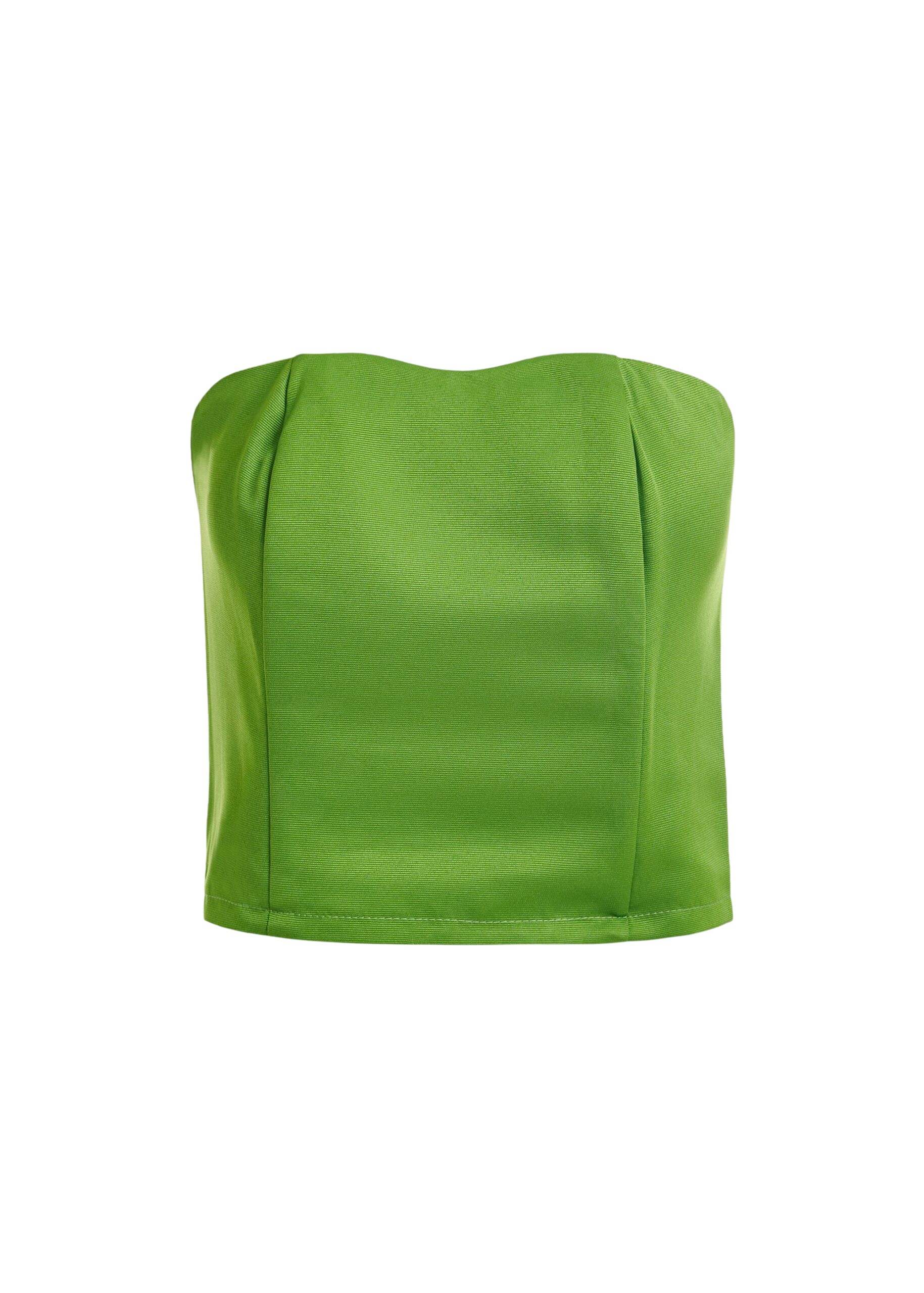 Essentiel Antwerp Green sculpted bustier top with smocked back - Essentiel Antwerp Tops - Colorful Belgian Design - Shop at Coveti