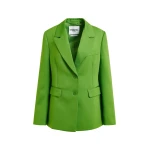 Essentiel Antwerp Green single-breasted blazer - Essentiel Antwerp Jackets - Colorful Belgian Design - Shop at Coveti
