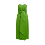 Essentiel Antwerp Green strapless midi dress with wrap-belt - Essentiel Antwerp Dresses - Colorful Belgian Design - Shop at Coveti