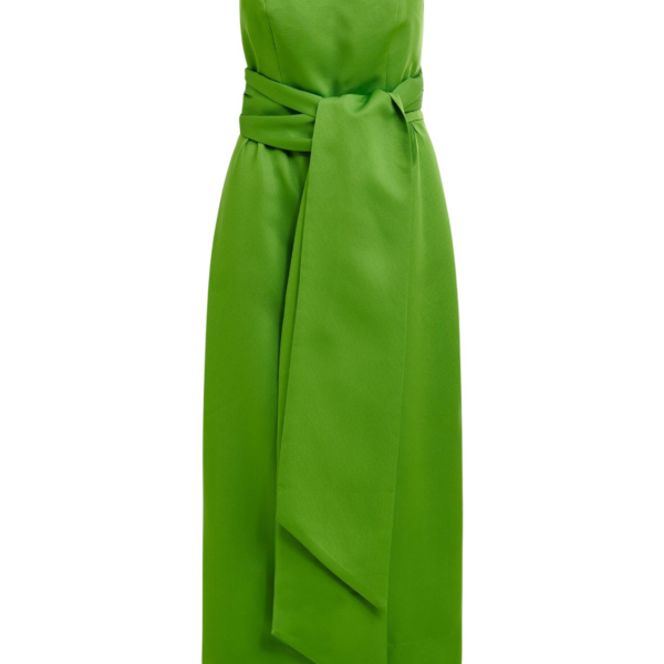 Essentiel Antwerp Green strapless midi dress with wrap-belt - Essentiel Antwerp Dresses - Colorful Belgian Design - Shop at Coveti
