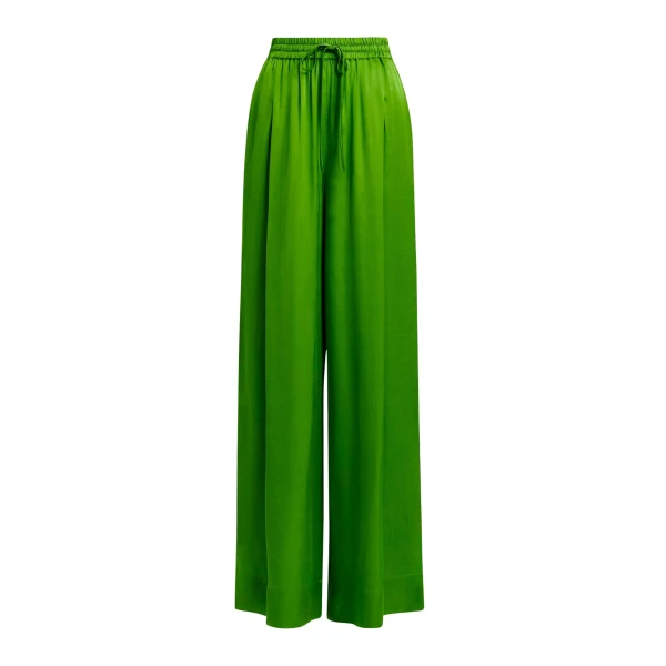 Essentiel Antwerp Green wide-leg pants - Essentiel Antwerp Pants - Colorful Belgian Design - Shop at Coveti