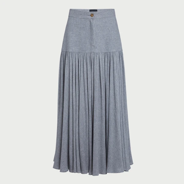 Giambattista Valli Grey Long Wool Skirt - Giambattista Valli Skirts - Romantic Couture - Shop at Coveti