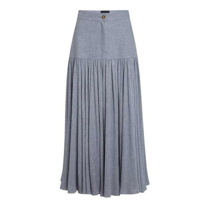 Grey-Long-Wool-Skirt-Giambattista-Valli-Skirts-358378_nobg Giambattista Valli Grey Long Wool Skirt - Giambattista Valli Skirts - Romantic Couture - Shop at Coveti