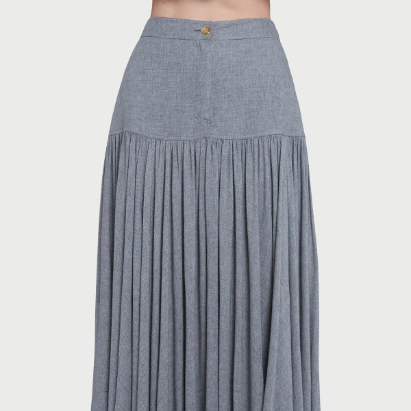 Giambattista Valli Grey Long Wool Skirt - Giambattista Valli Skirts - Romantic Couture - Shop at Coveti